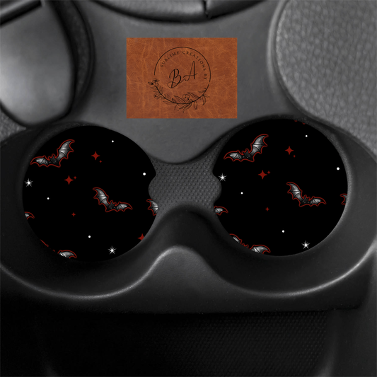 Bat Coord Seamless Print Car Coaster Set