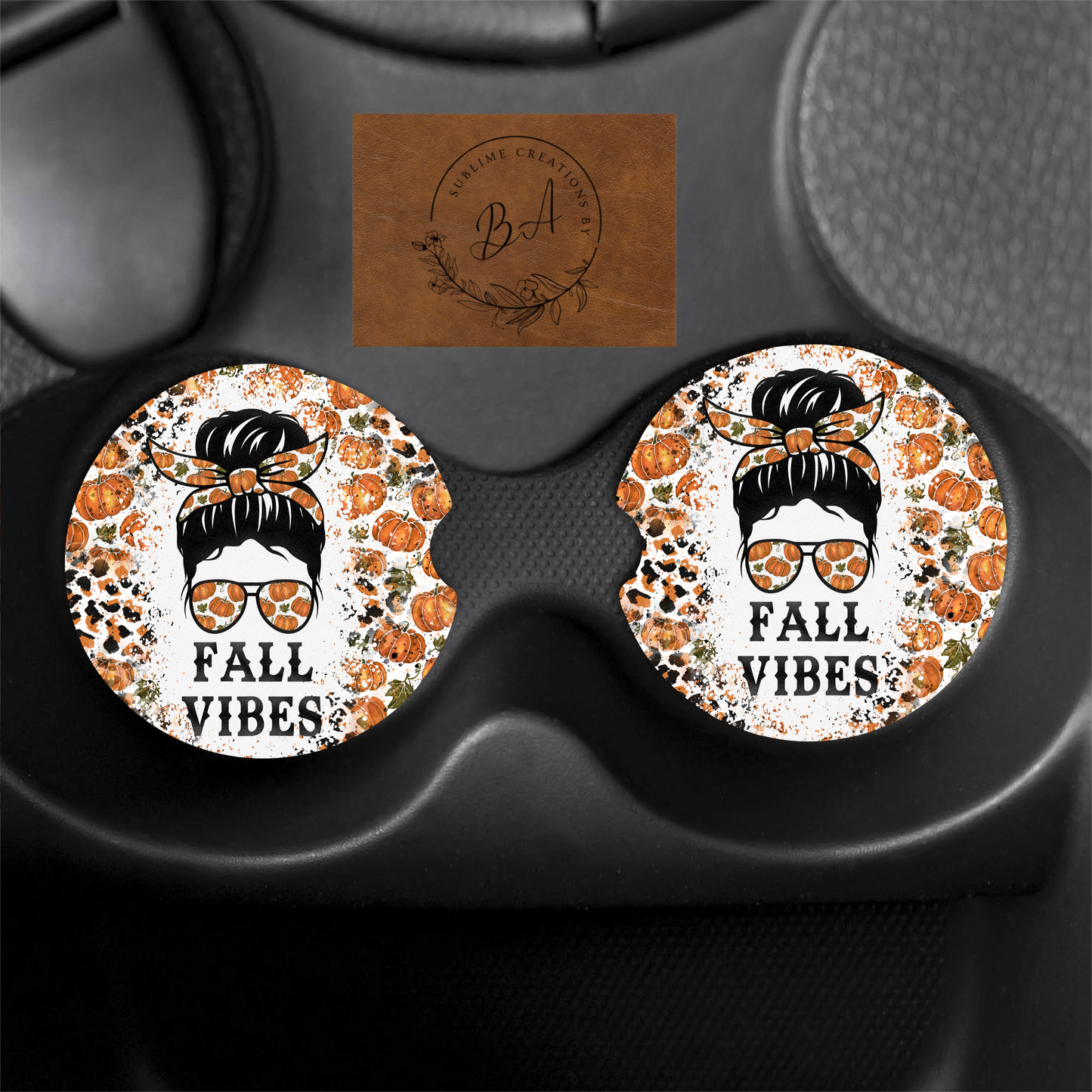 Fall Vibes Car Coaster Set