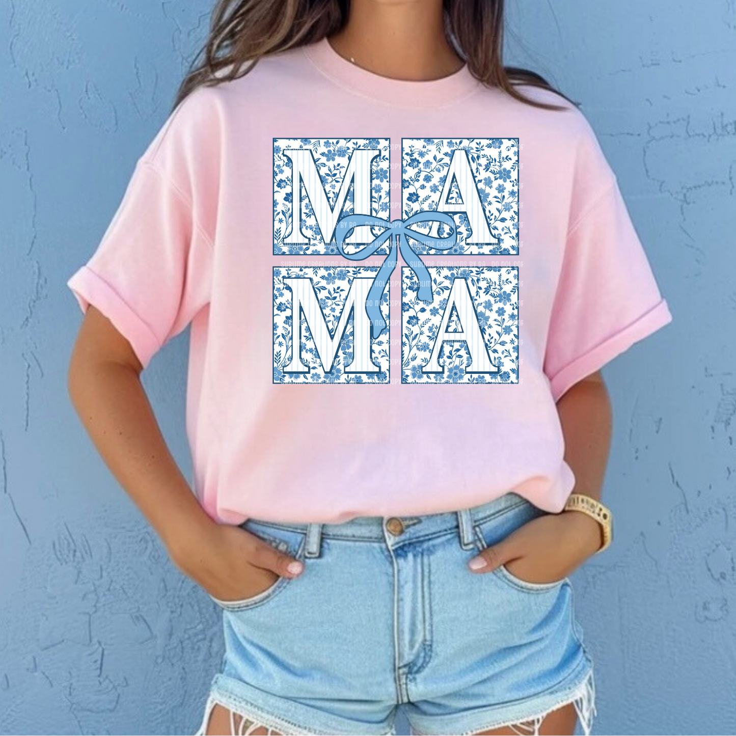 Blue Floral Chinoise Coquette Tee