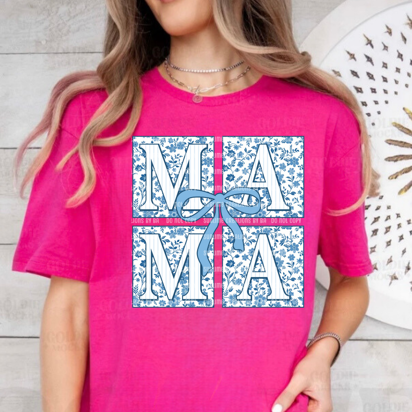 Blue Floral Chinoise Coquette Tee