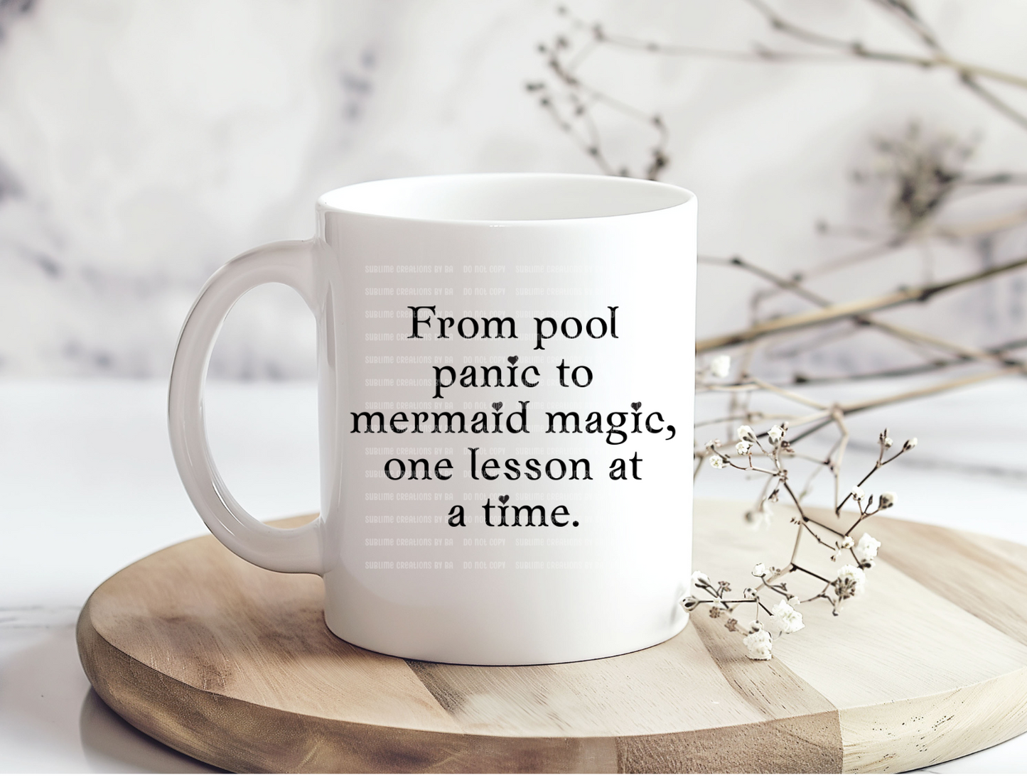 Swim Instructor From Pool Panic to Mermaid Magic PNG Digital File ONLY