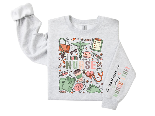 Nurse Green Doodle Sweatshirt