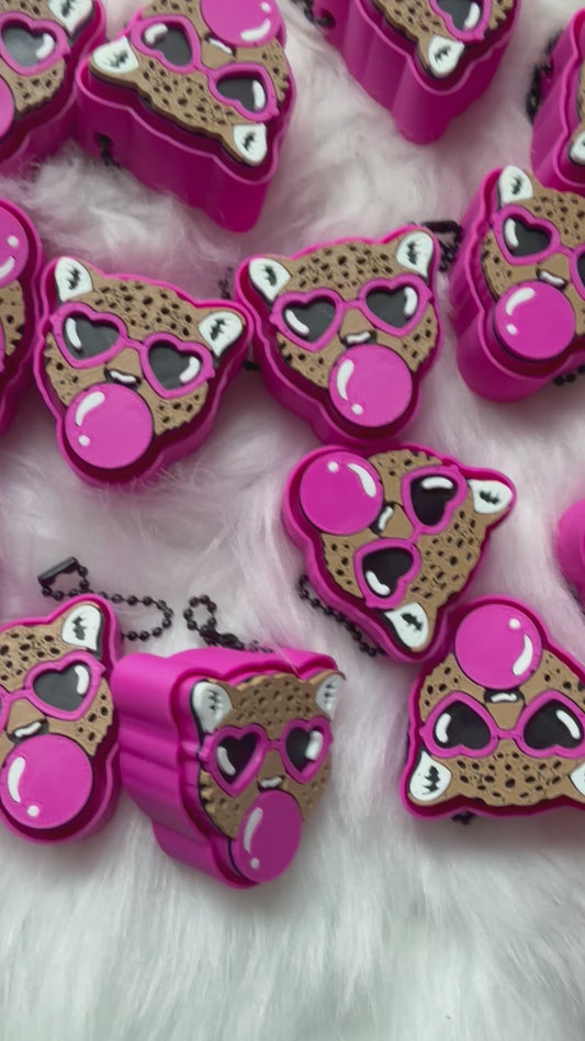 Cheetah Bumblegum Click It Keychain