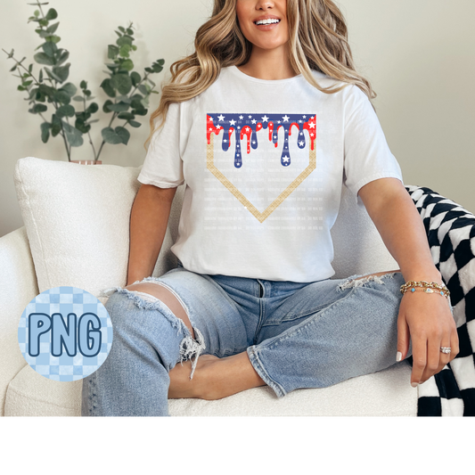 Drip Baseball Plate Bundle PNG Digital File ONLY