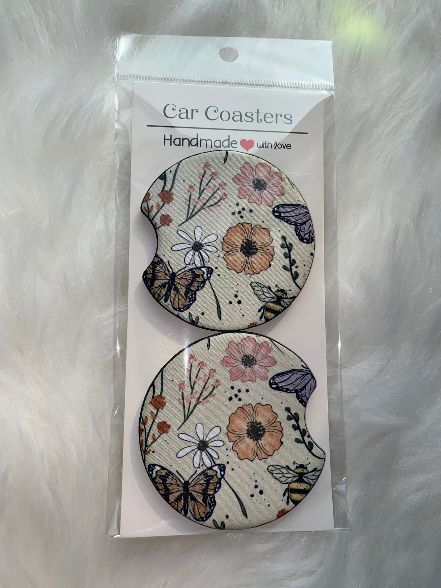 Wildflowers Seamless Car Coaster Set